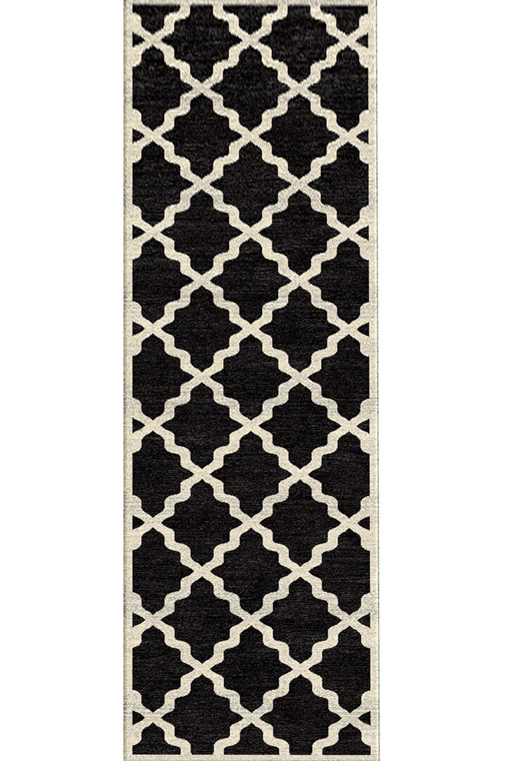 Messi Black Moroccan Trellis  Rug