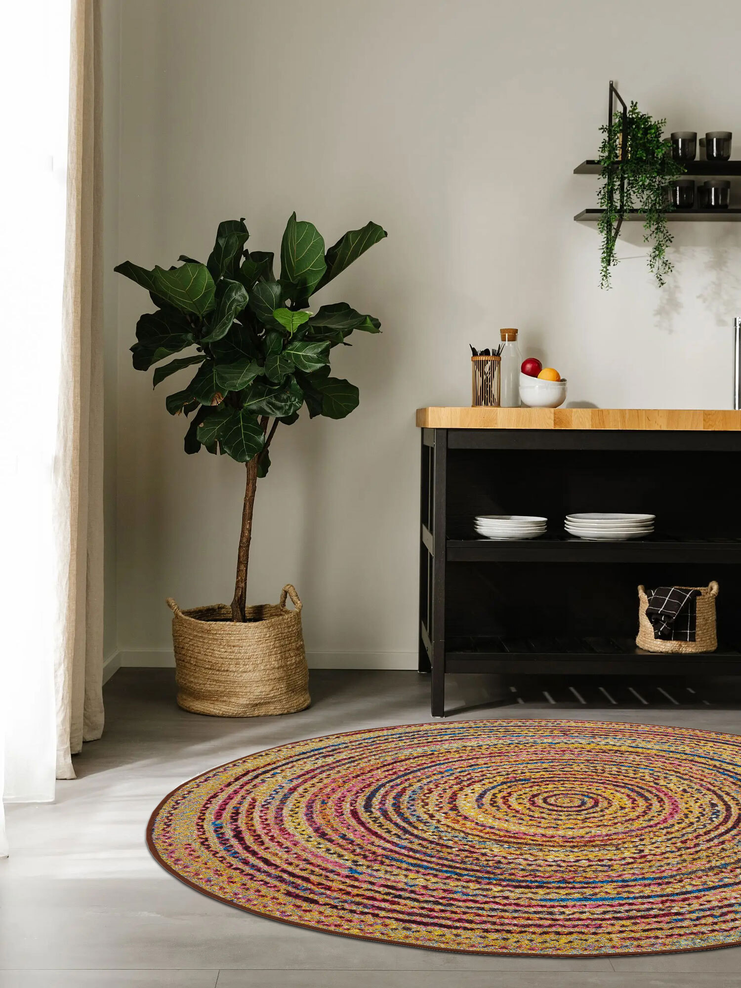 Large View Mystique Round Outdoor Rug