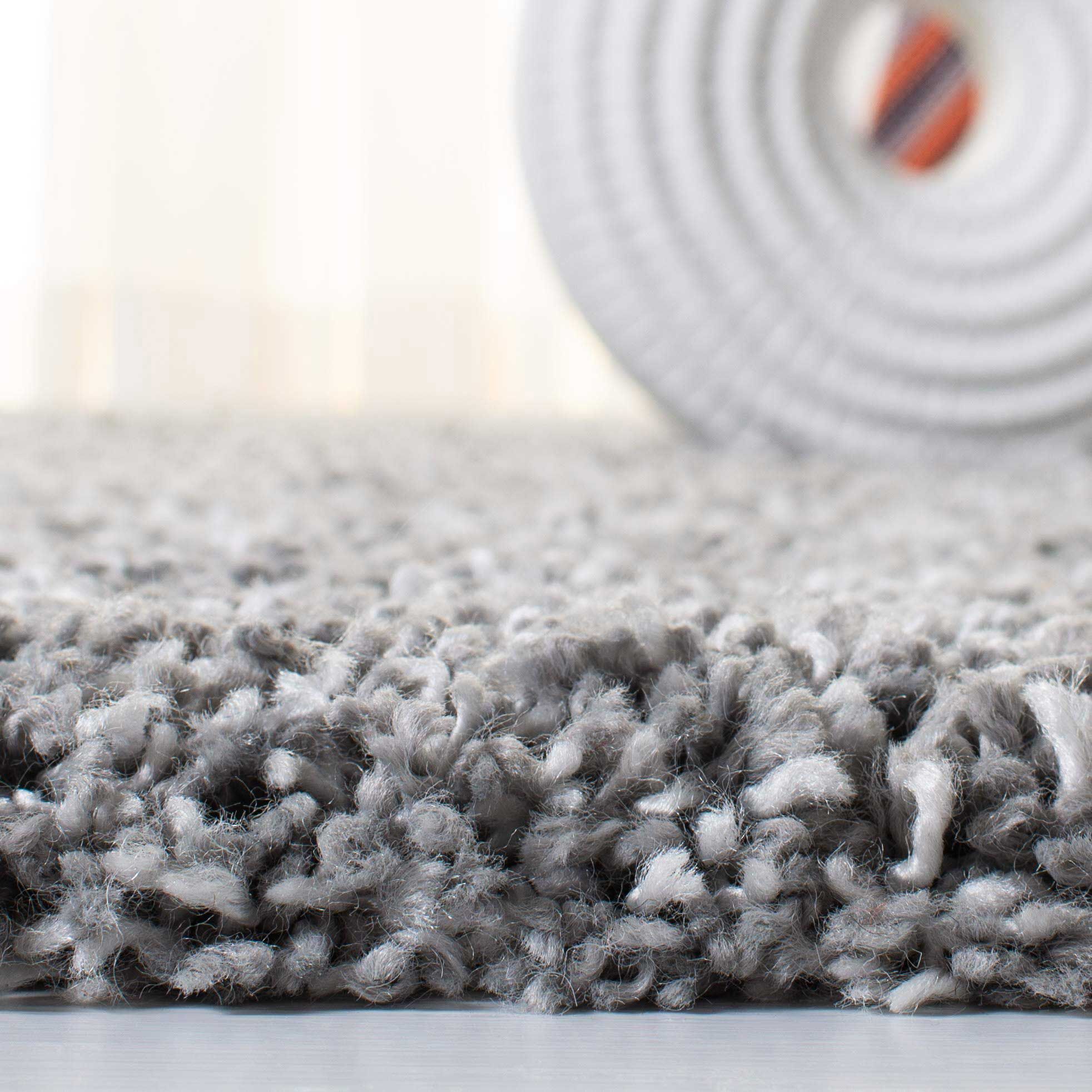 Large View Natura Plain Grey Shaggy Rug