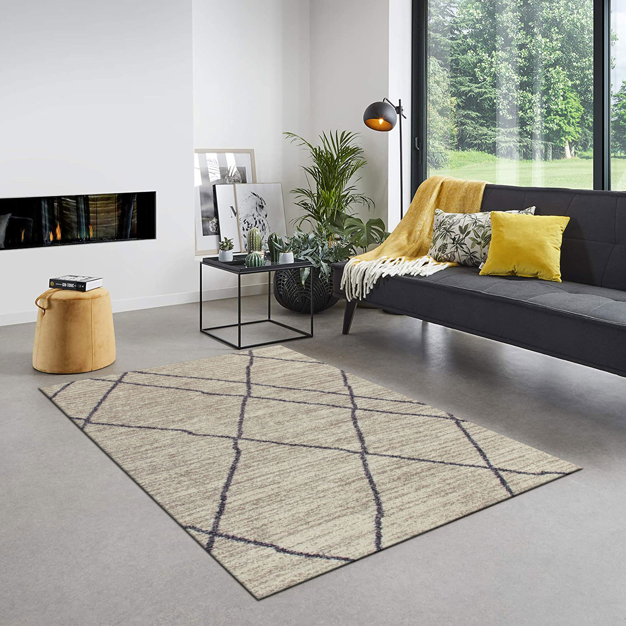 Large View Nordic Beige Moroccan Rug