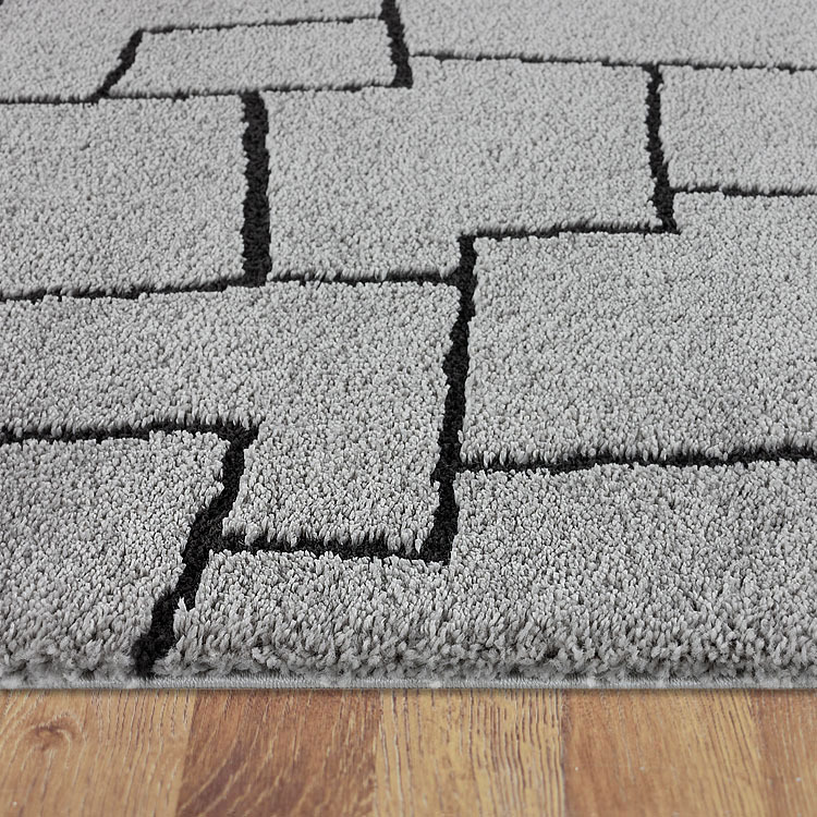 Large View Oda Grey Modern Geometric Rug