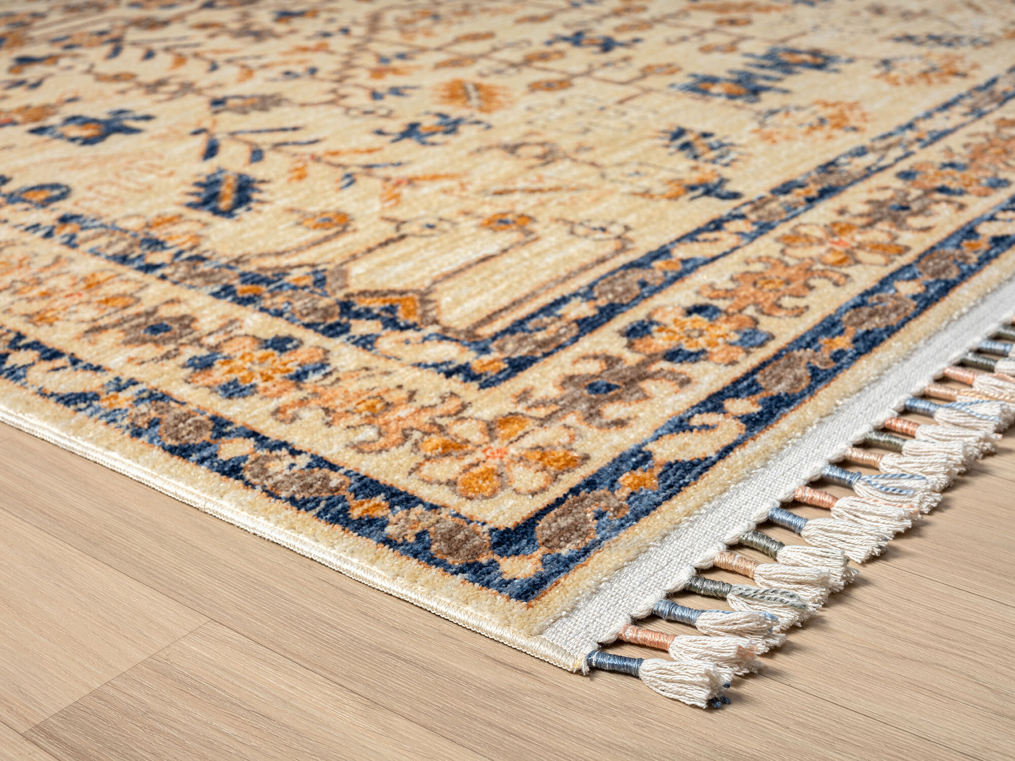 Large View Opal Traditional Floral Border Rug