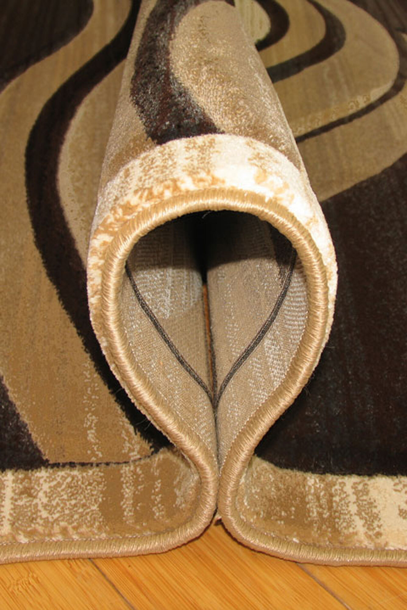 Panama Beige Wavy Carved Rug