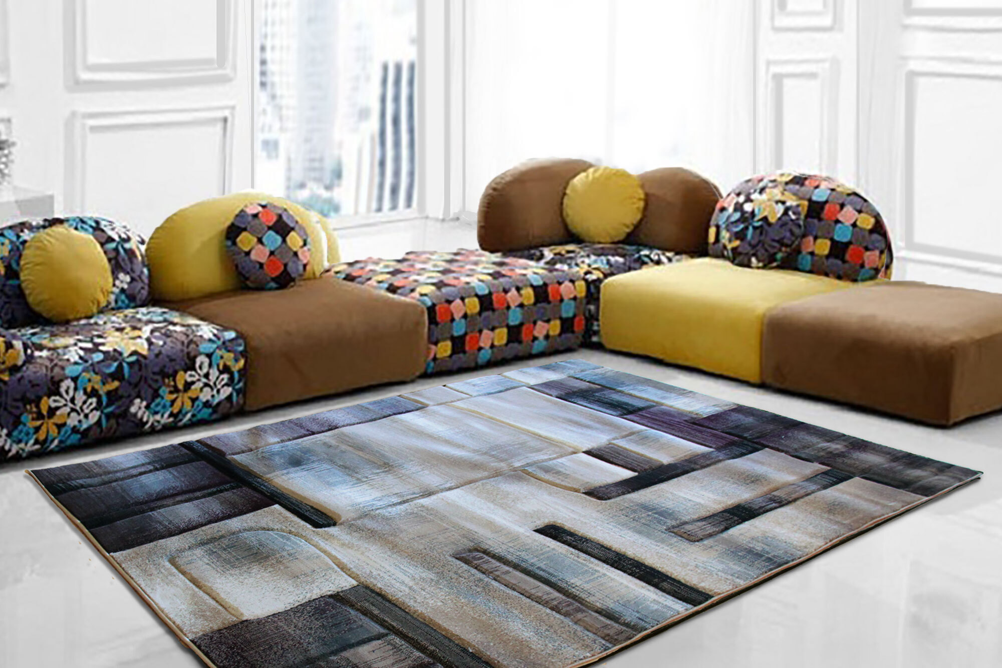 Large View Panama Beige Contemporary Rug