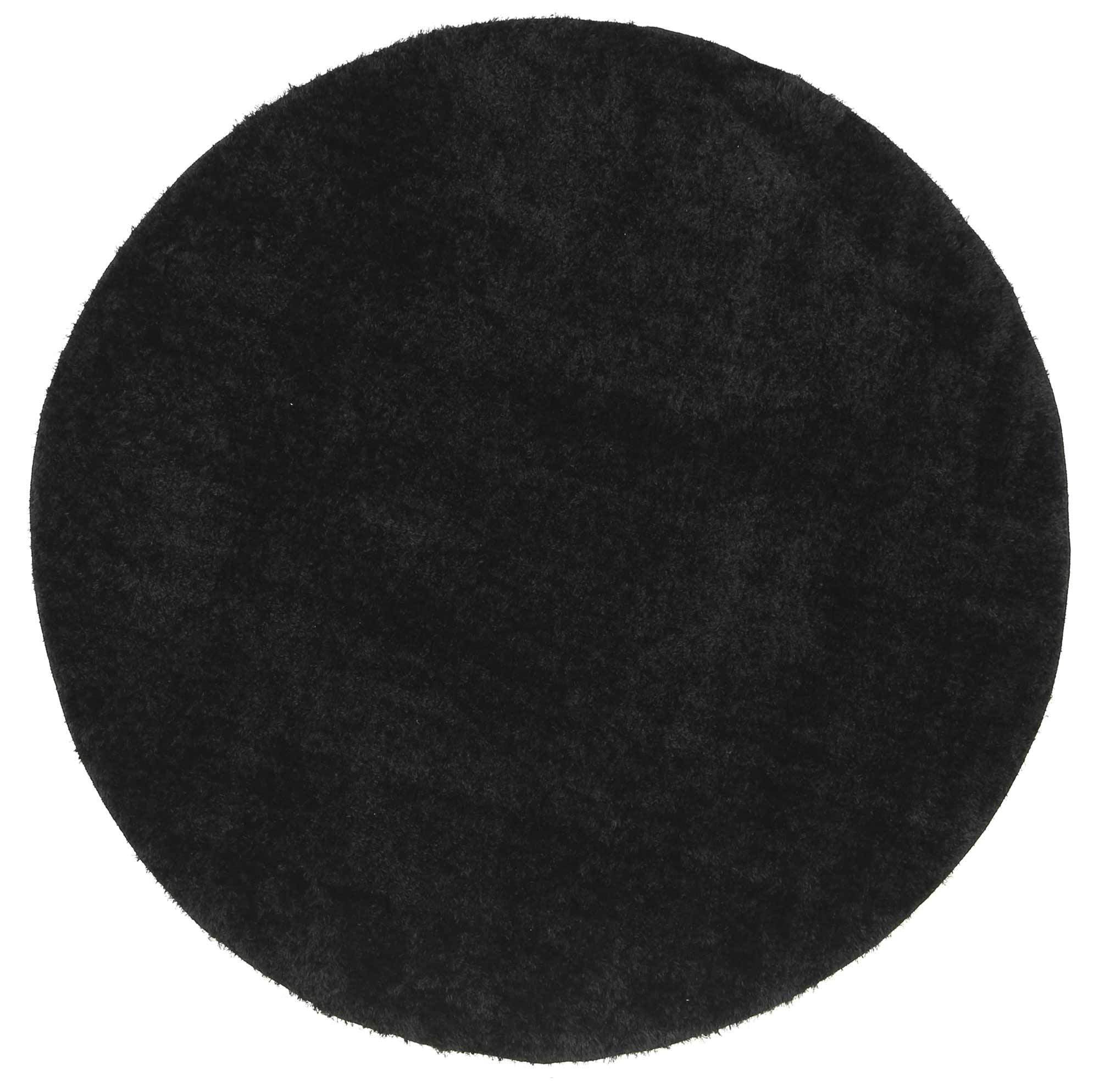 Large View Palace Plain Black Shaggy Rug