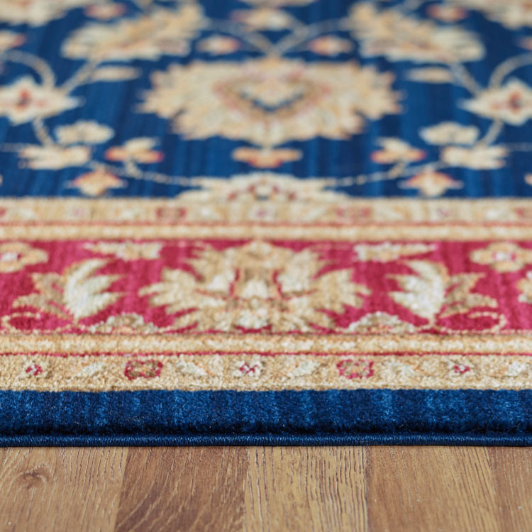 Large View Parker Navy Traditional Floral Rug