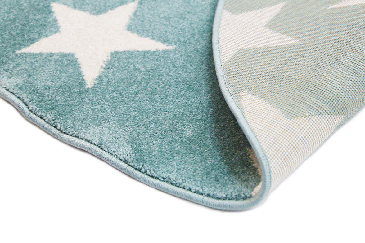 Petite Aqua Modern Star Kids Rug