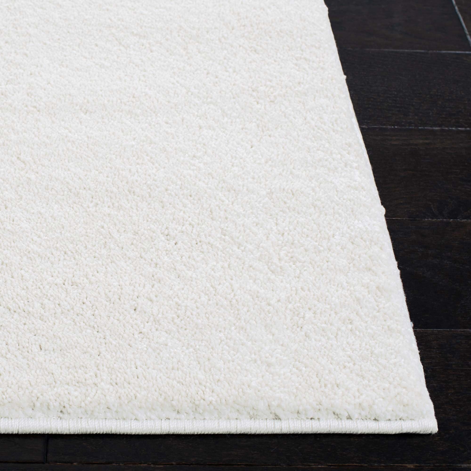 Large View Plush Plain White Rug