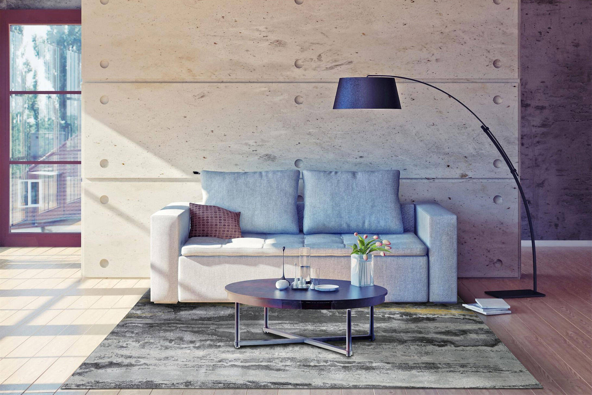 Large View Roma Grey Modern Abstract Rug