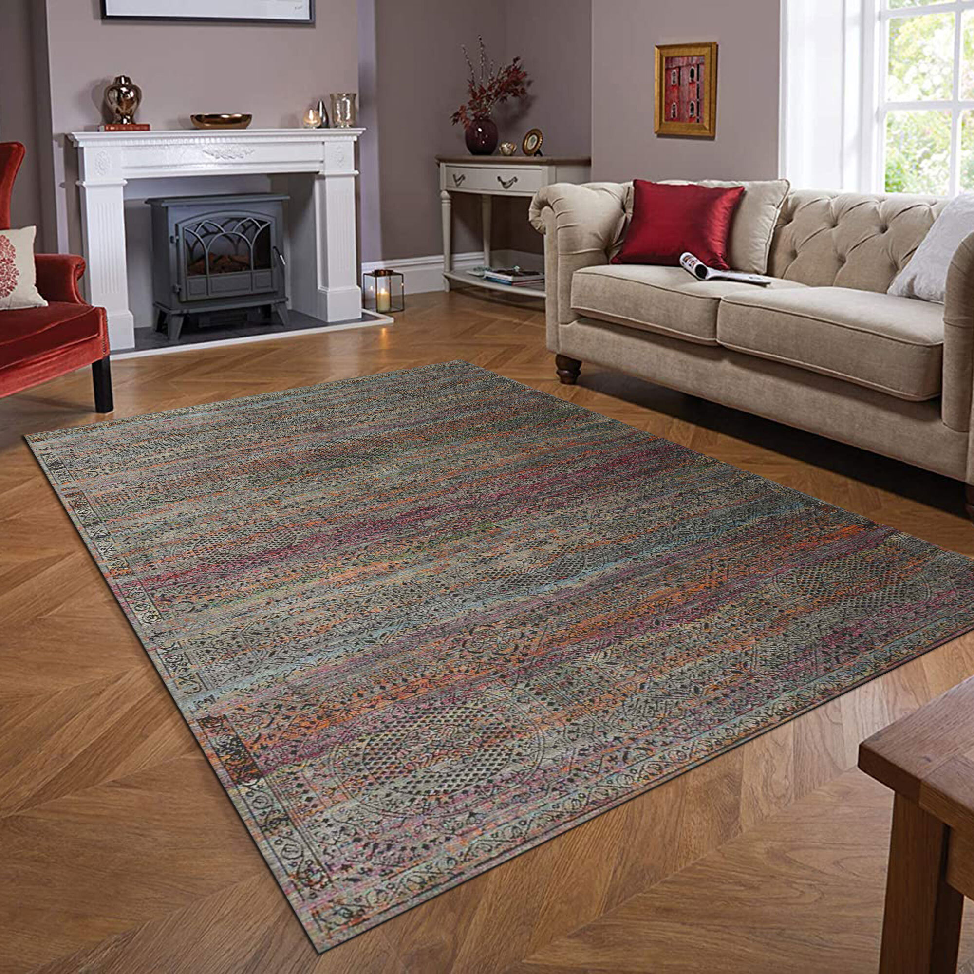 Large View Saba Geometric Transitional Rug