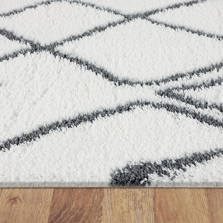 Large View Salem Moroccan Ivory Shaggy Rug