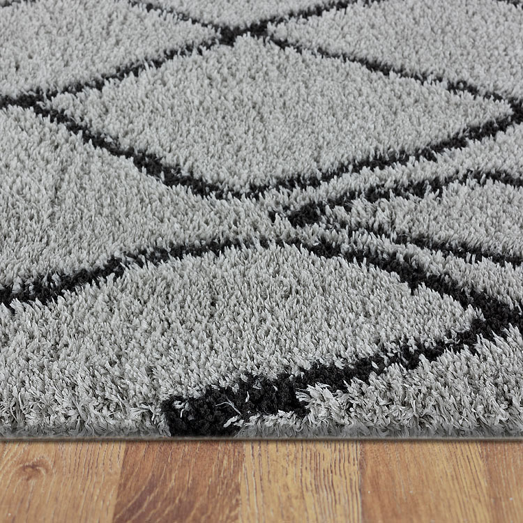 Salem Moroccan Grey Shaggy Rug