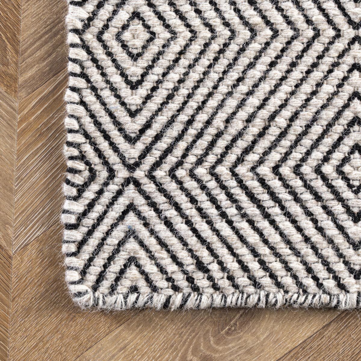 Large View Scandi Ivory Flatweave Wool Rug
