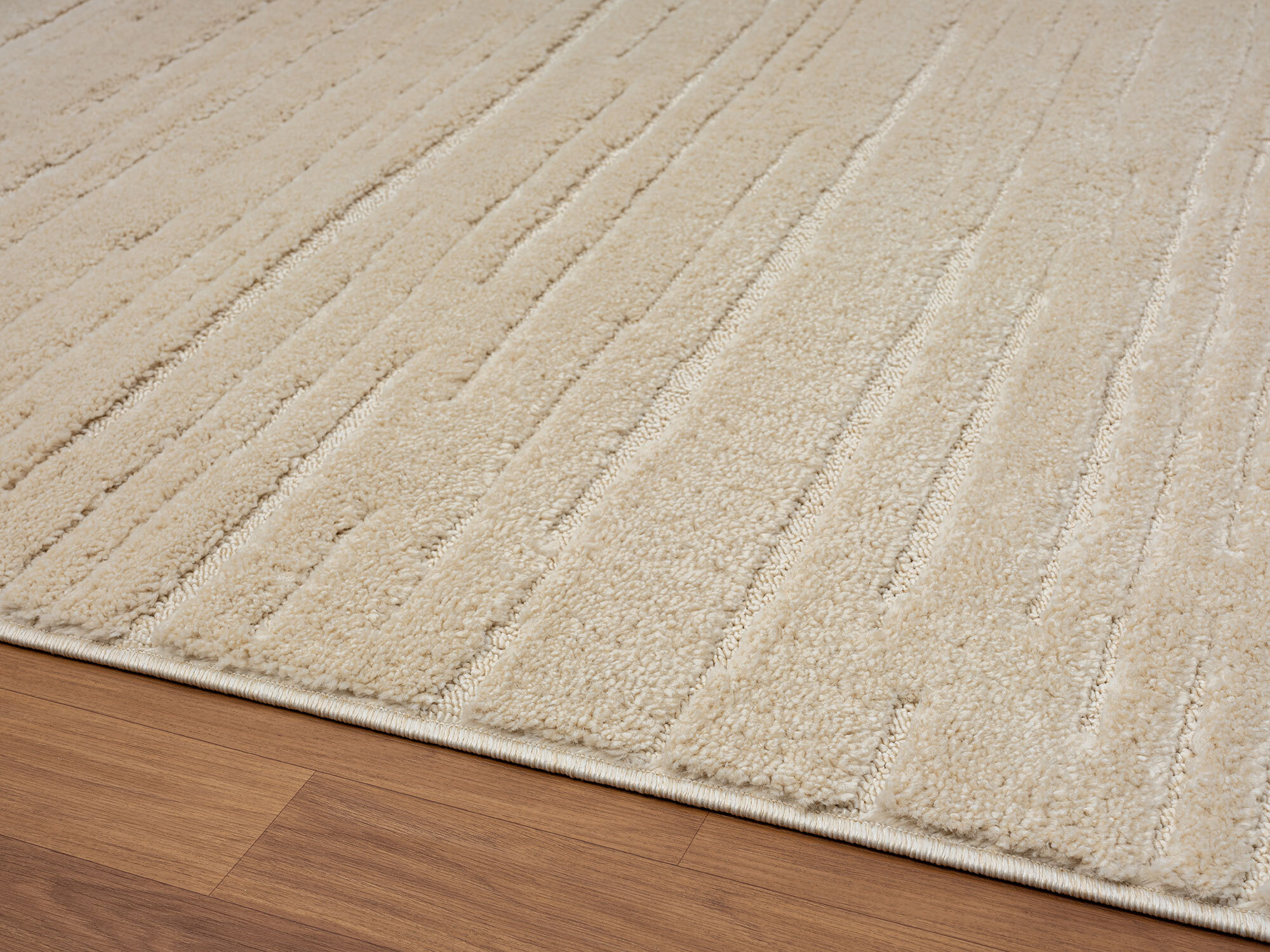 Large View Serenade Beige Striped Rug