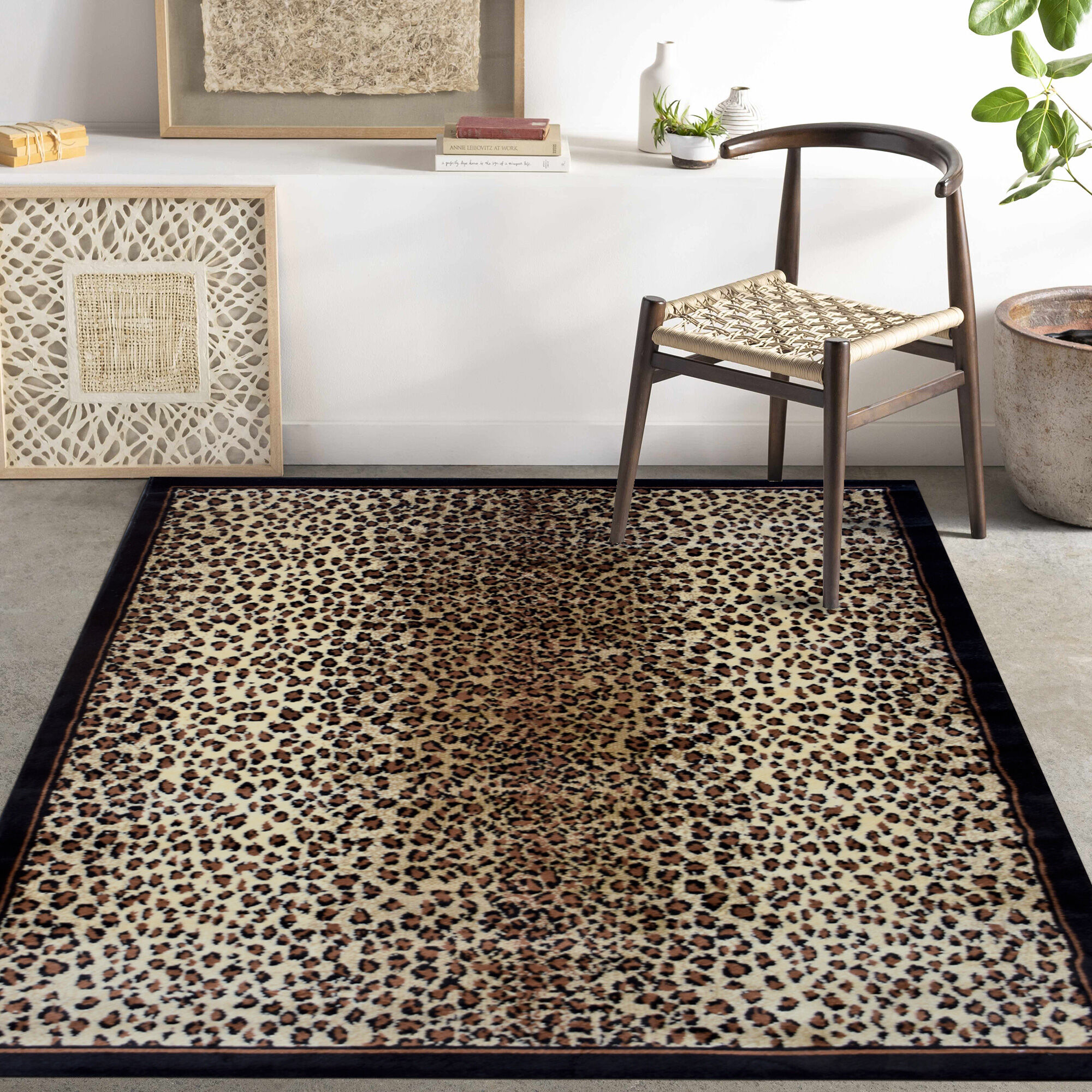 Large View Safa Leopard Animal Print Rug