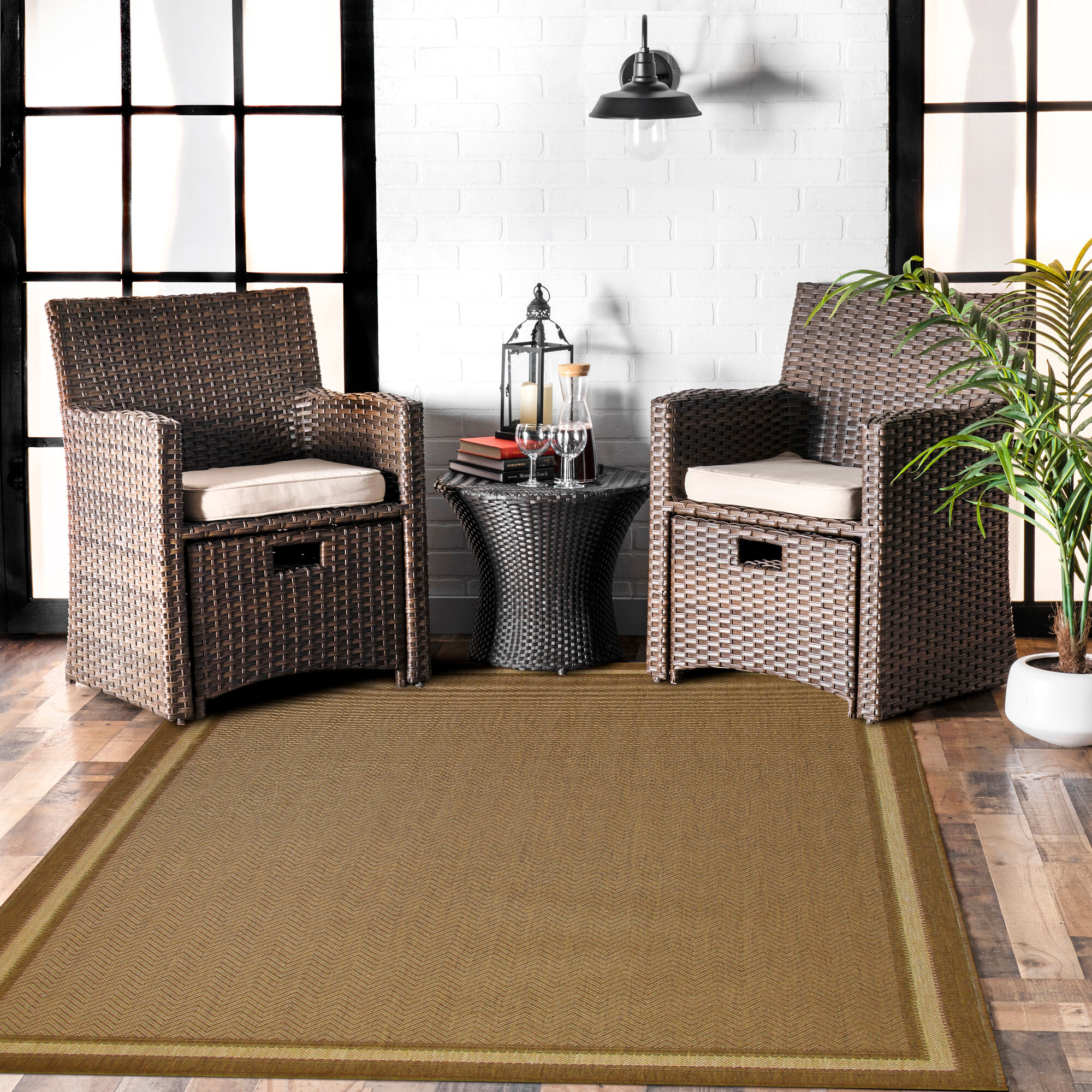 Sama Plain Brown Flatweave Rug