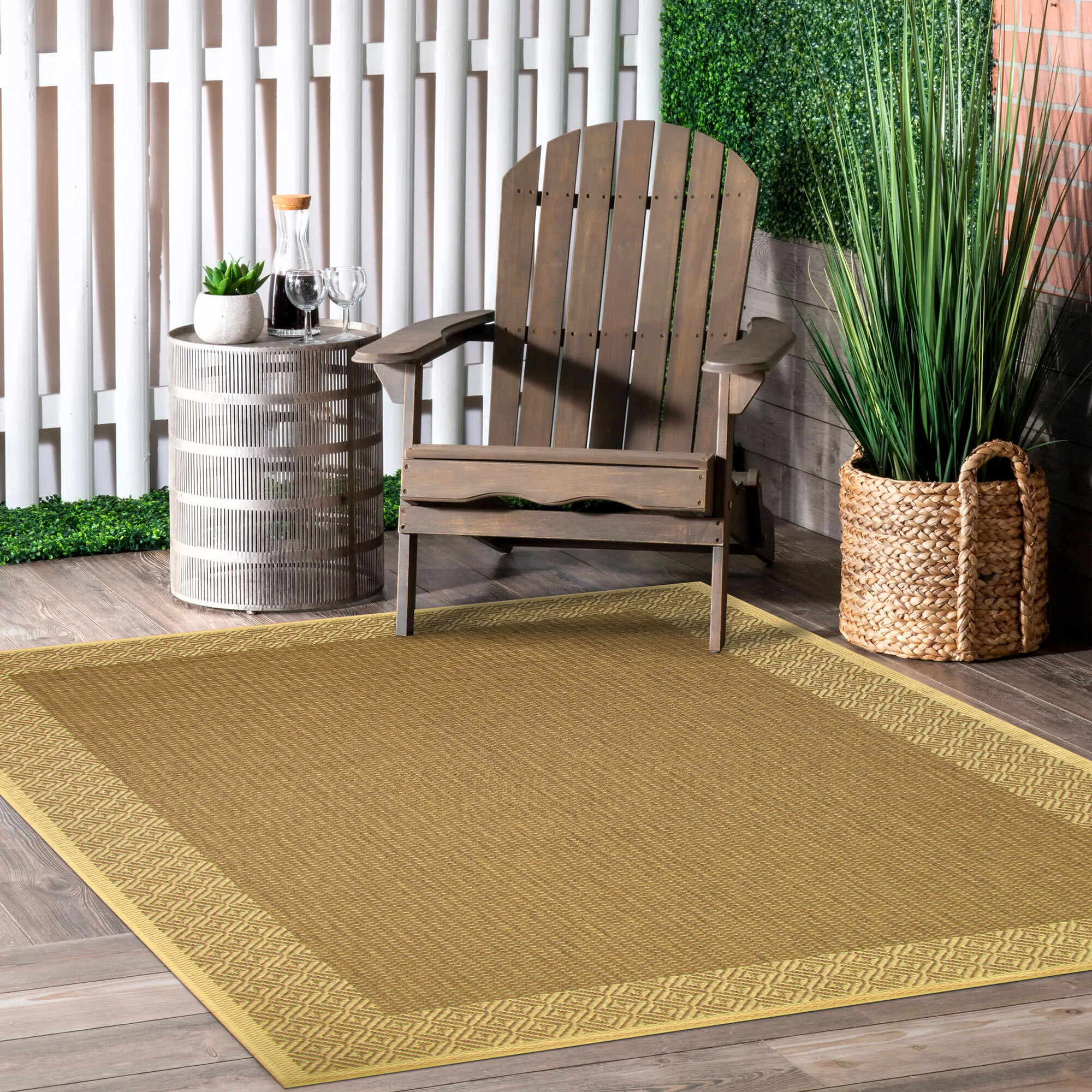 Large View Sama Flatweave Border Rug