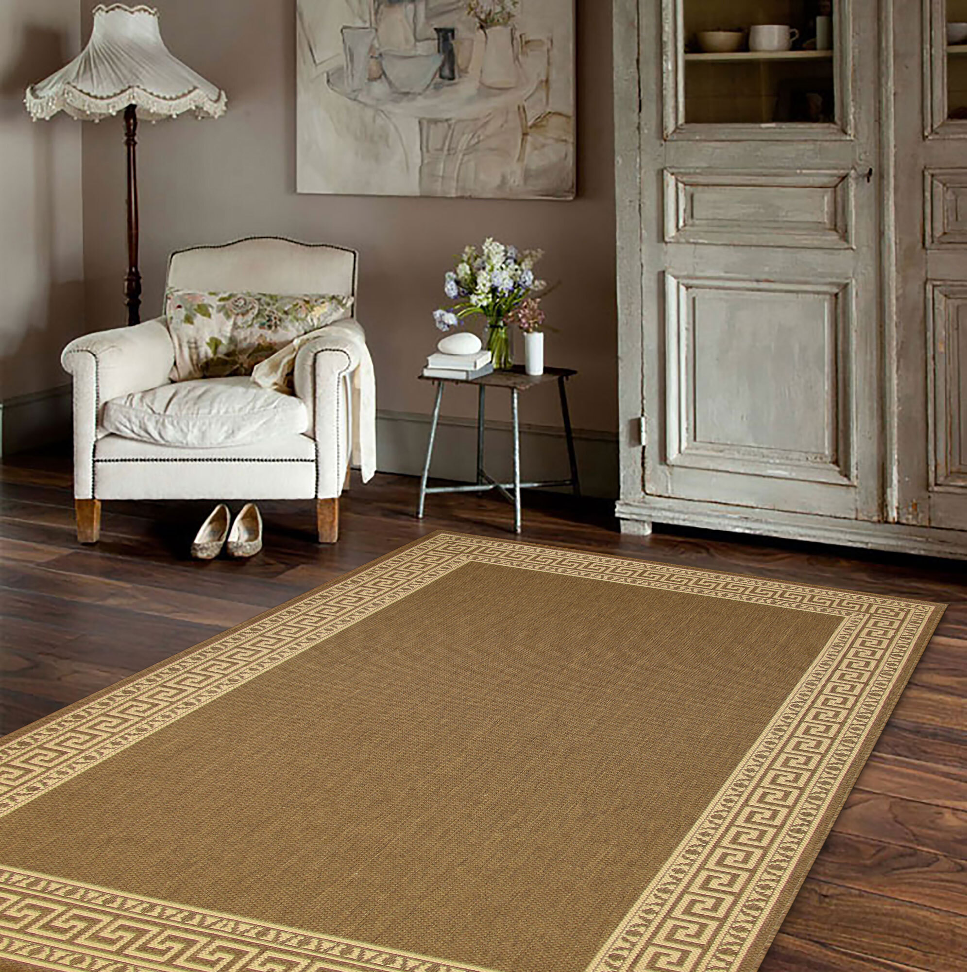 Large View Sama Greek Key Flatweave Rug