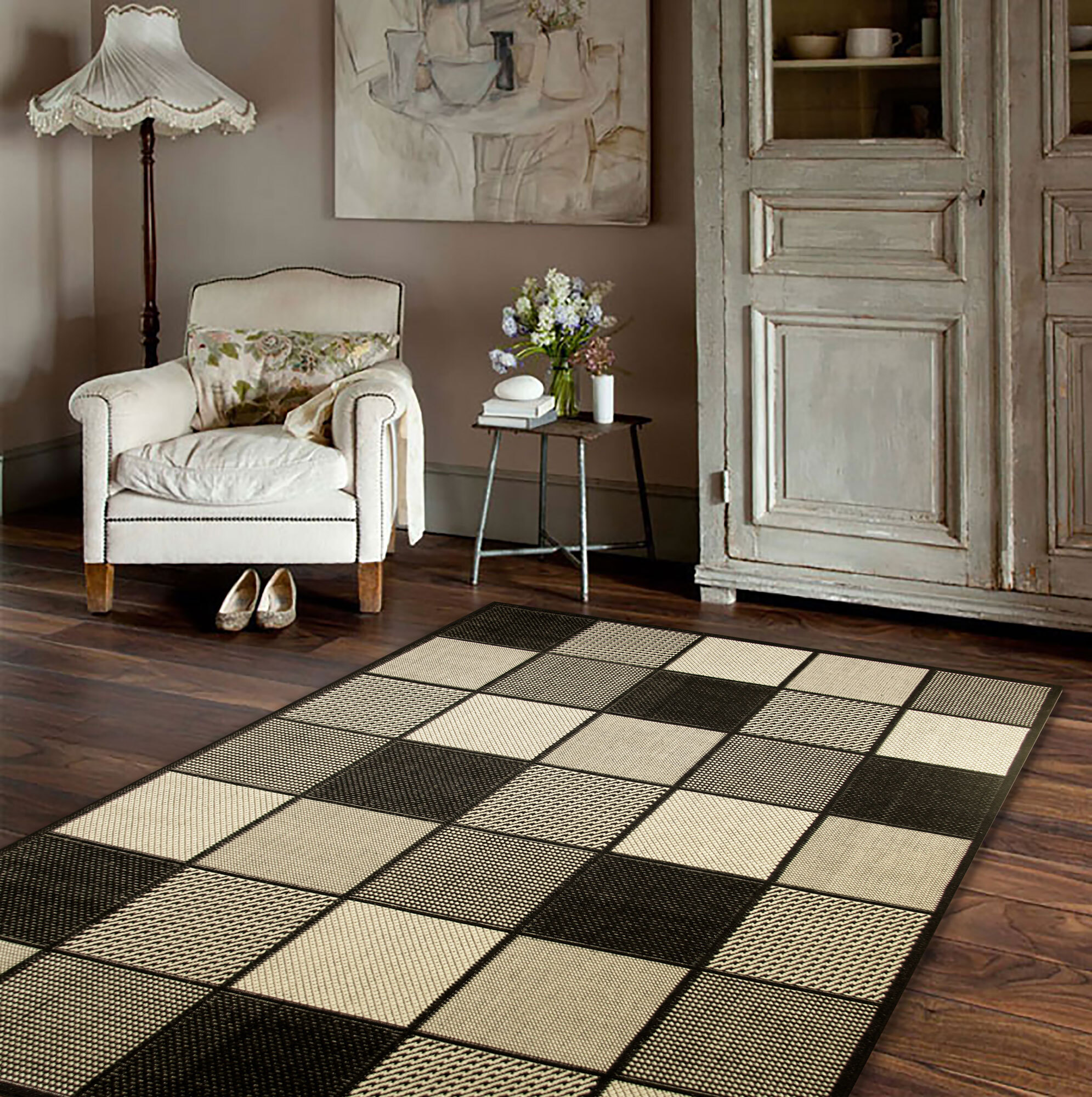 Large View Storm Flatweave Geometric Rug