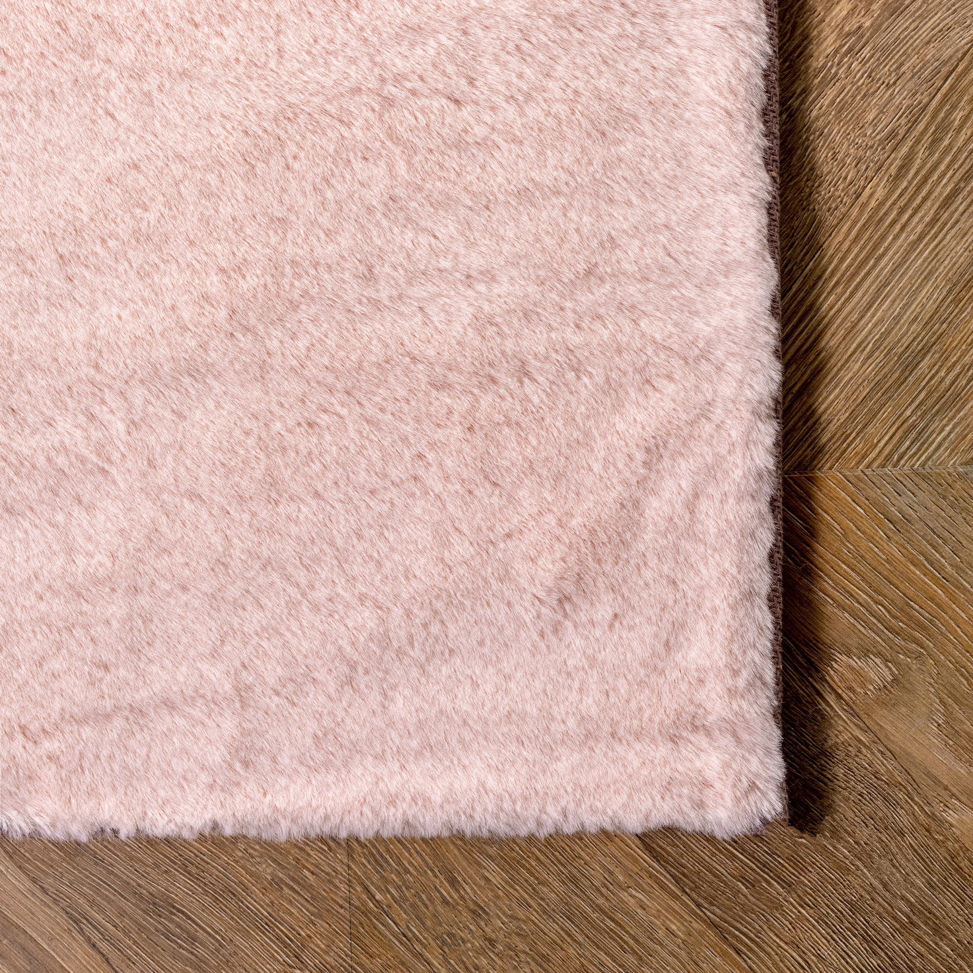 Large View Sofi Pink Faux Rabbit Shaggy Rug
