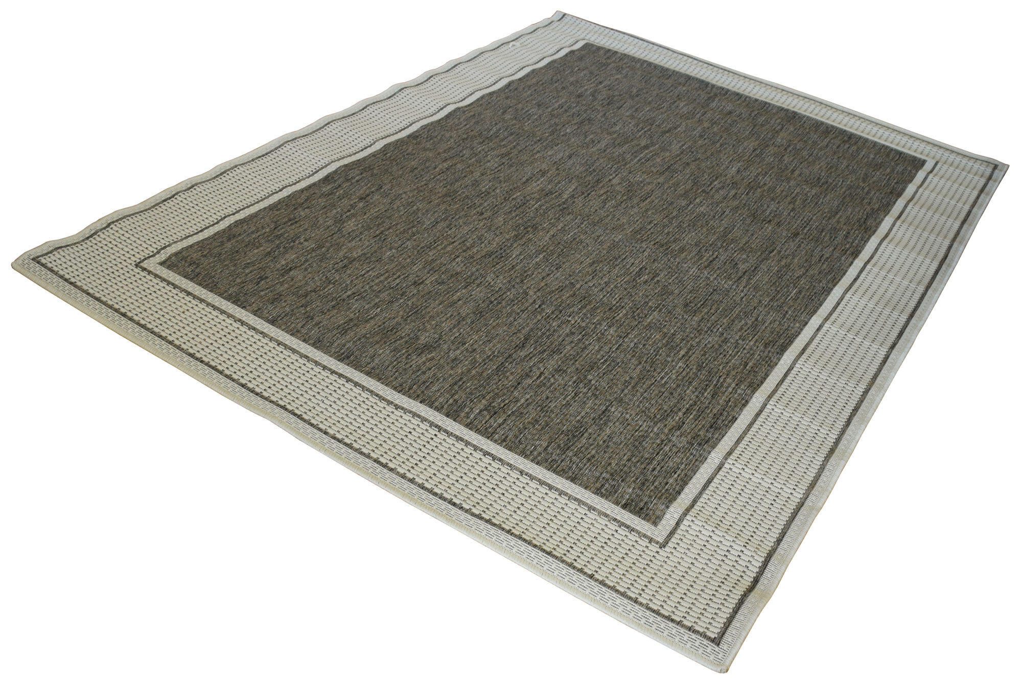 Large View Soleil Ivory Border Flatweave Rug