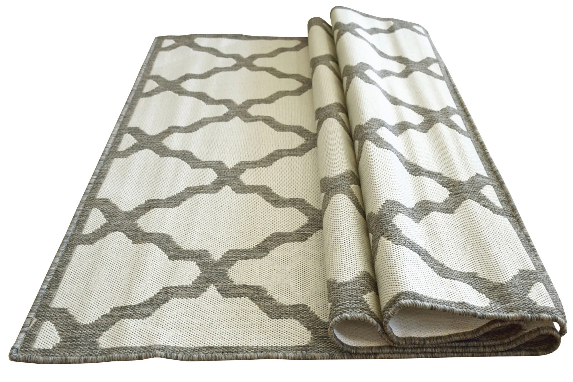 Large View Soleil Ivory Flatweave Trellis Rug