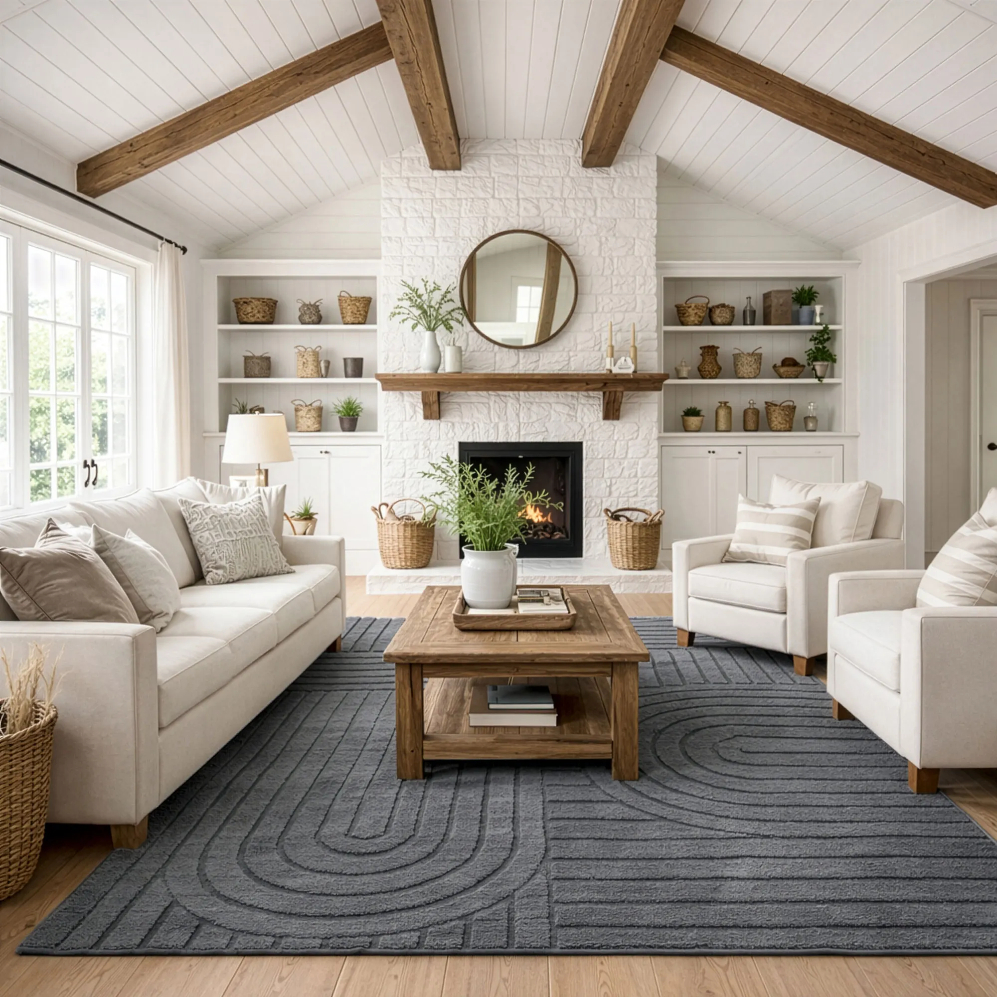 Viper Dark Grey Modern Arch Rug