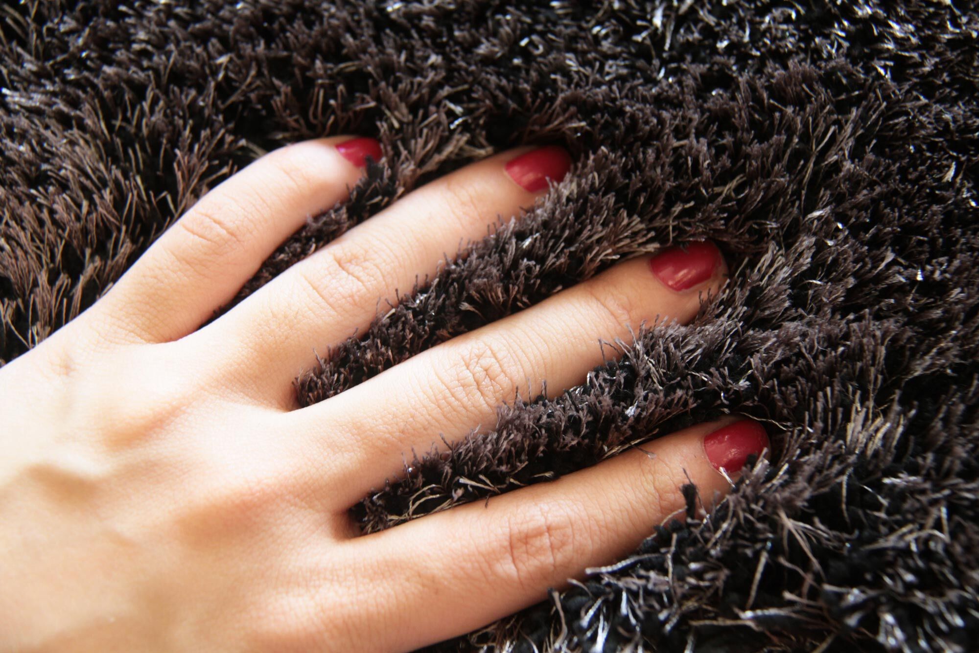 Large View Vera Thick Plain Black Shaggy Rug
