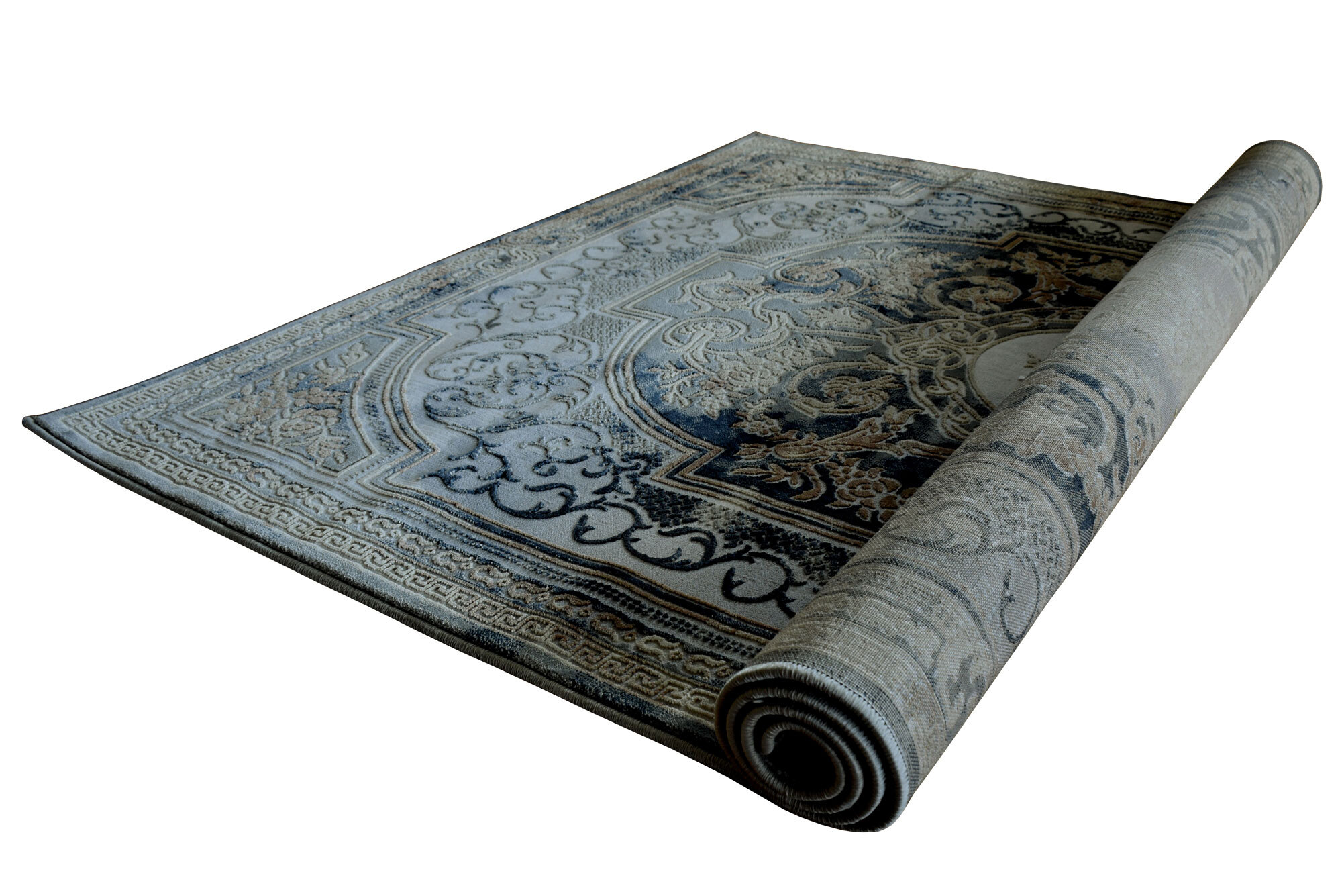 Large View Valentino Black French Floral Rug