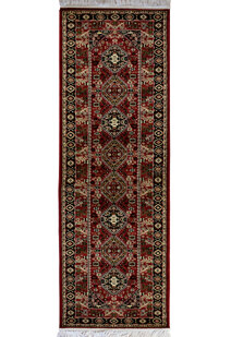 Afghan Traditional Red Border Rug