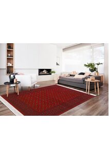 Red Afghan Tribal Geometric Rug