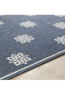 Ambient Navy Floral Outdoor Rug