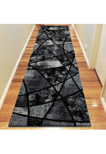 Aria Black Modern Geometric Rug