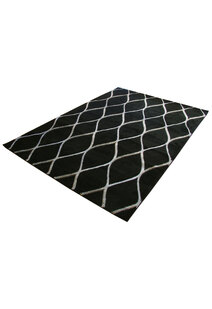 Bonnie Modern Black Trellis Rug