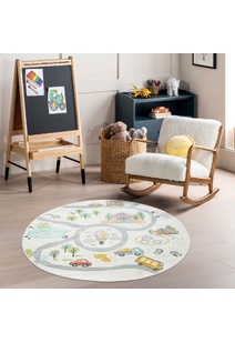 Candy Road Kids Round Rug