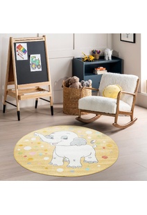 Candy Elephant Kids Round Rug