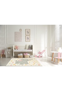 Candy Elephant Kids Square Rug