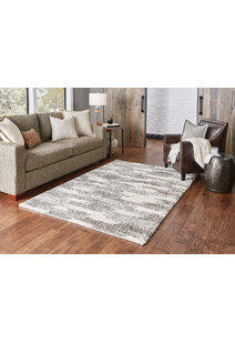 Ciro Beige Abstract Shaggy Rug