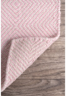 Dhurrie Pink Flatweave Wool Rug