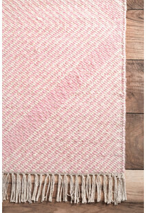 Dhurrie Pink Diamond Pattern Rug