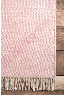 Dhurrie Pink Diamond Pattern Rug