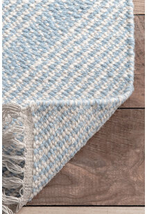 Dhurrie Blue Flatweave Wool Rug