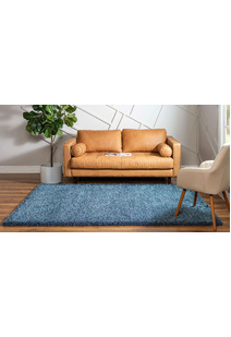 Dream Plain Blue Shaggy Rug