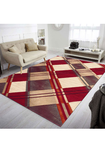 Eliza Carved Tartan Pattern Rug