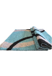 Moss Modern Turquoise Shag Rug