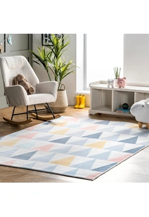 Funtime Triangle Design Kids Rug