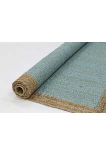 Harrold Light Blue Jute Border Rug