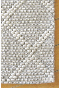 Harper Grey Diamond Wool Rug