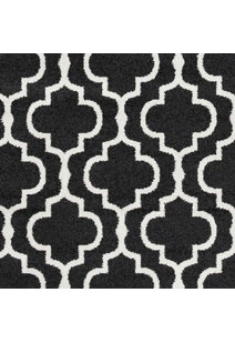 Jack Trellis Pattern Black Rug