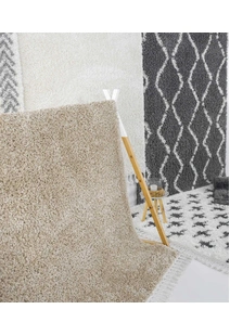 Joey Plain Beige Shaggy Rug